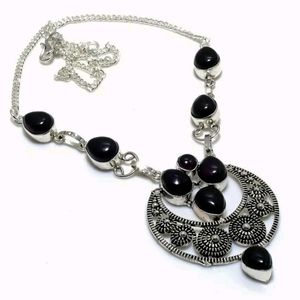 New African Amethyst 925 Silver Necklace.